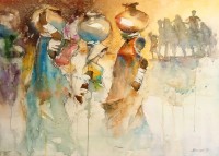 Moazzam Ali, 22 x 30 Inch, Watercolor on Paper, Figurative Painting, AC-MOZ-163